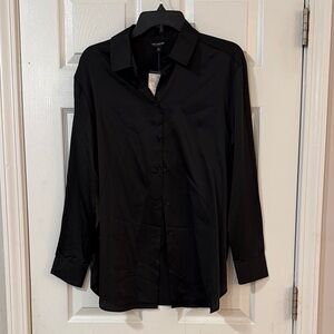 Classic Black Satin Shirt